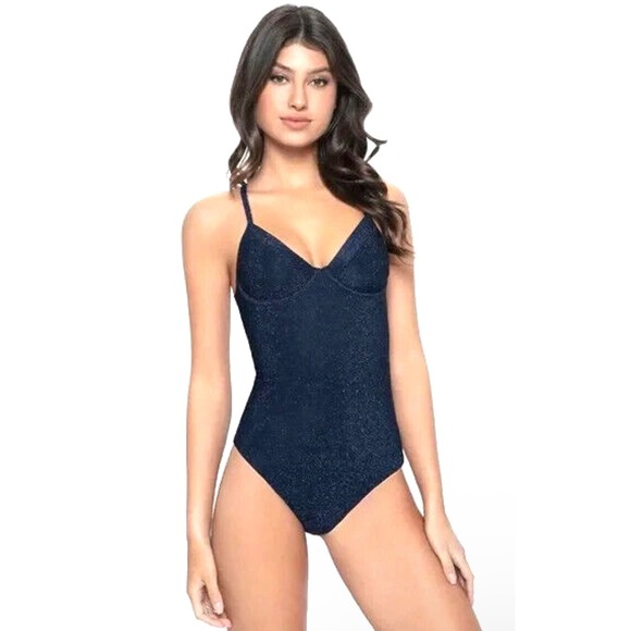 NWT PQ Swim AMAVA Sapphire One Piece Swimsuit Sz Small $158 - Picture 1 of 6